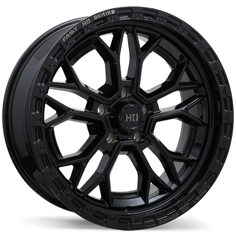 Fast HD Muramasa - 20X9.0 | 5X127 | 71.5 | +0 Gloss Black with Grey Milling