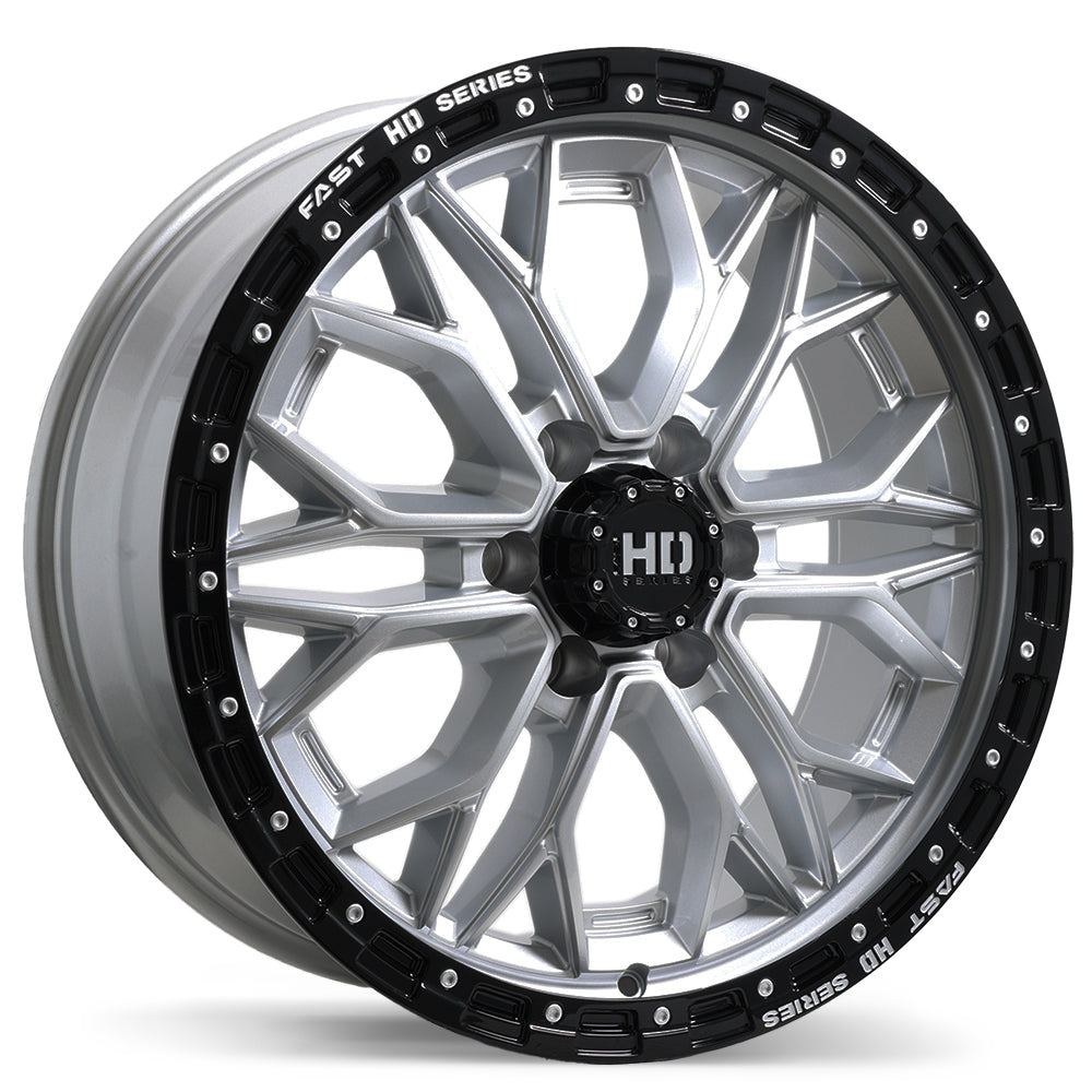 Fast HD Muramasa - 20X9.0 | 6X139.7 | 95.1 | +30 Gloss Silver with Black Lip