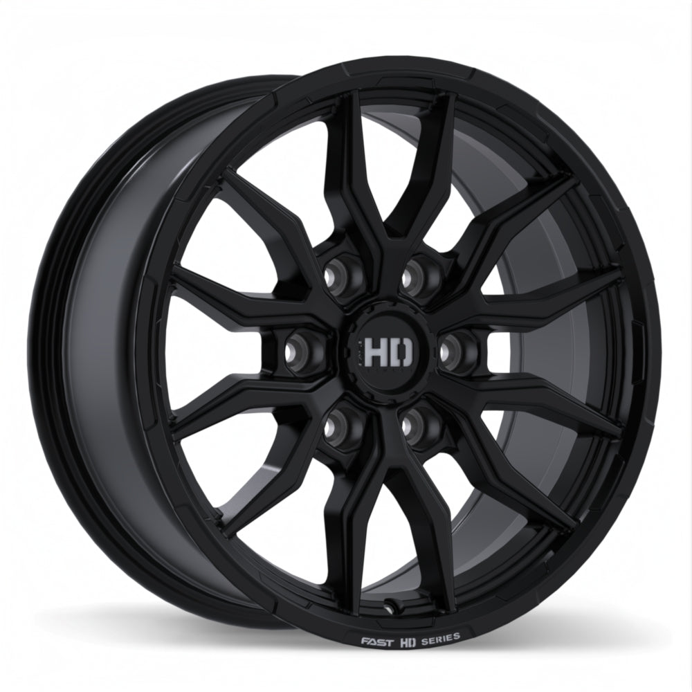 Fast HD Grit - 17X8.0 | 6X139.7 | 78.0 | +24 Satin Black with Milling