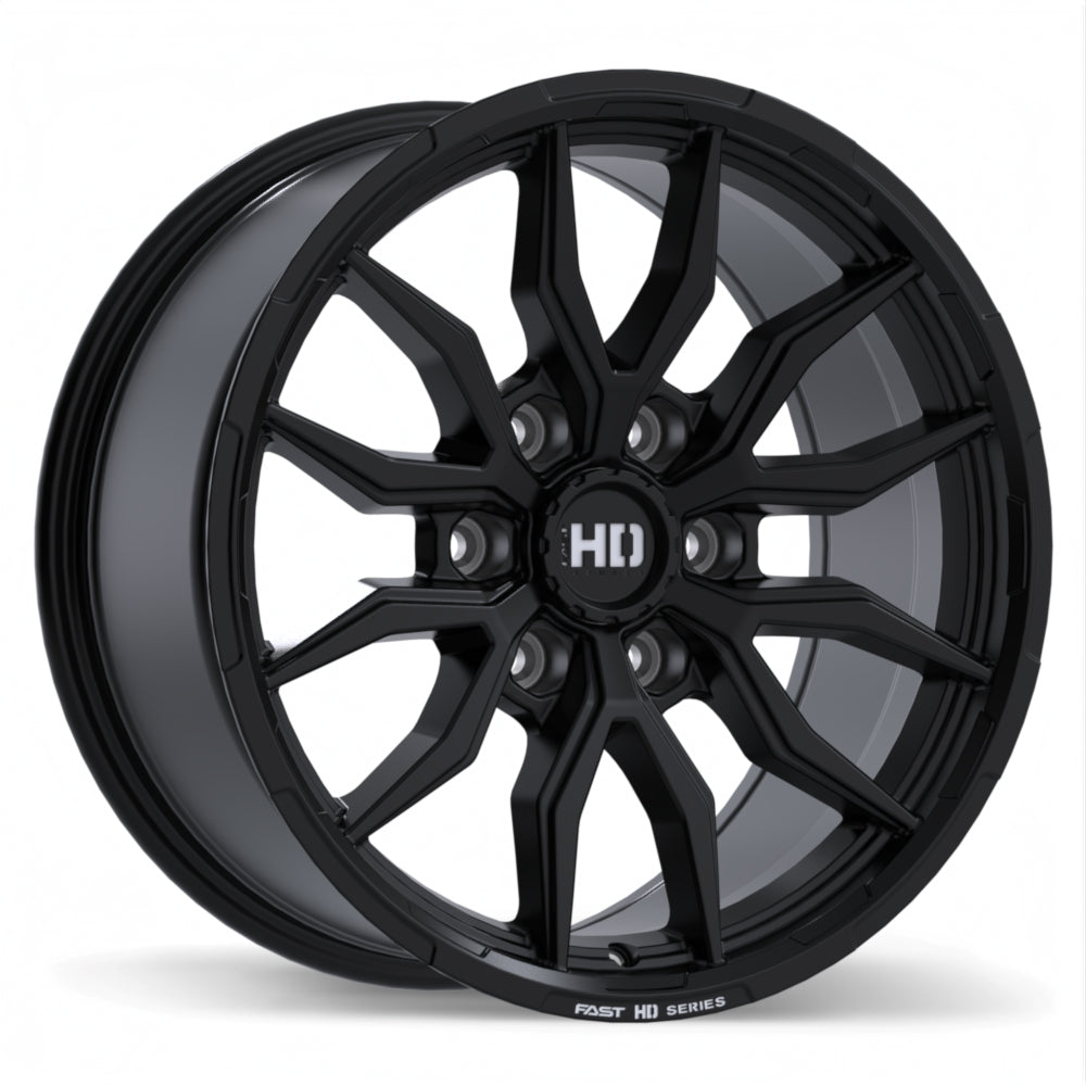 Fast HD Grit - 18X8.5 | 6X139.7 | 78.0 | +20 Satin Black with Milling