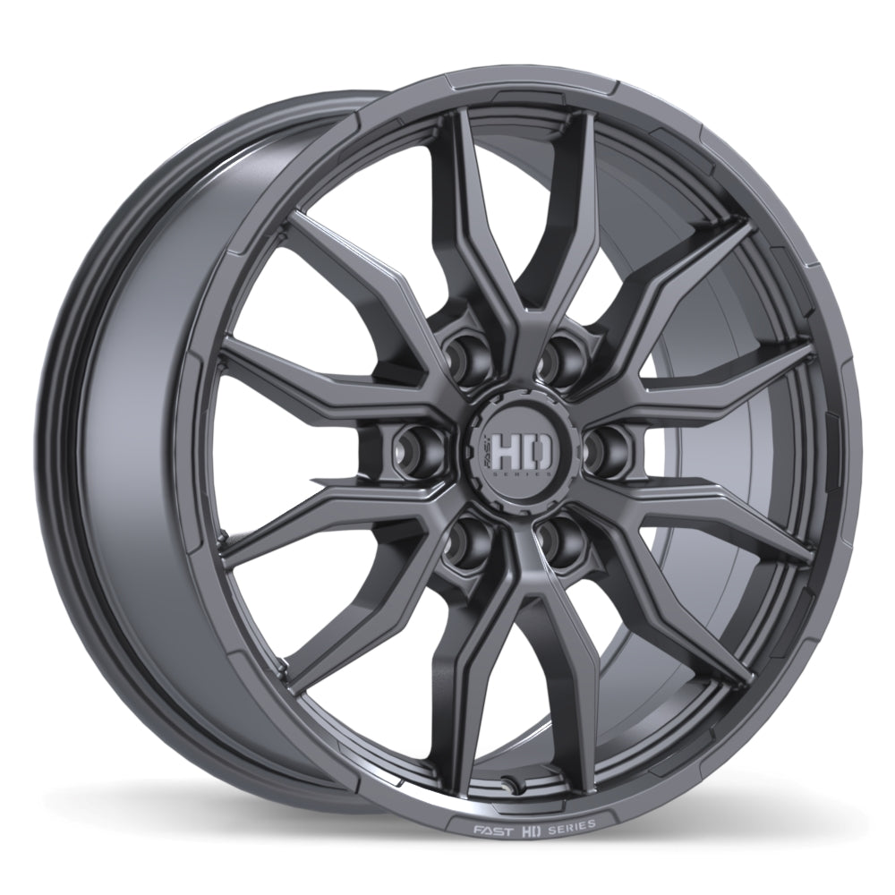 Fast HD Grit - 18X8.5 | 6X135 | 87.1 | +44 Satin Gunmetal with Milling