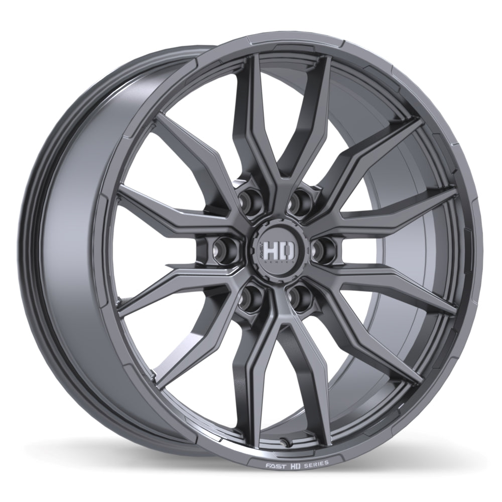 Fast HD Grit - 20X9.0 | 6X139.7 | 78.0 | +20 Satin Gunmetal with Milling
