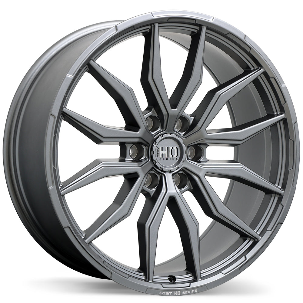 Fast HD Grit - 22X9.5 | 6X135 | 87.1 | +44 Satin Gunmetal with Milling