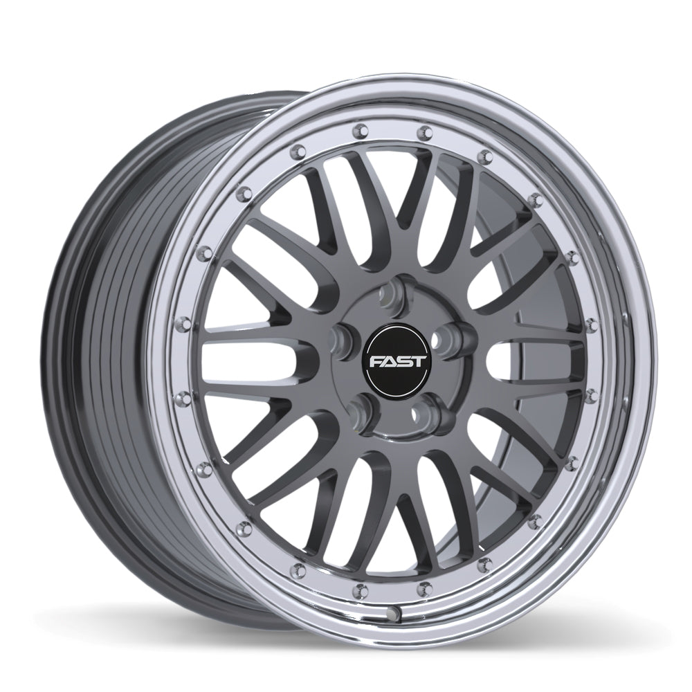 Fast Wheels FR01 - 18X8.5 | 5X114.3 | 72.6 | +45 Gloss Gunmetal with Machined Lip