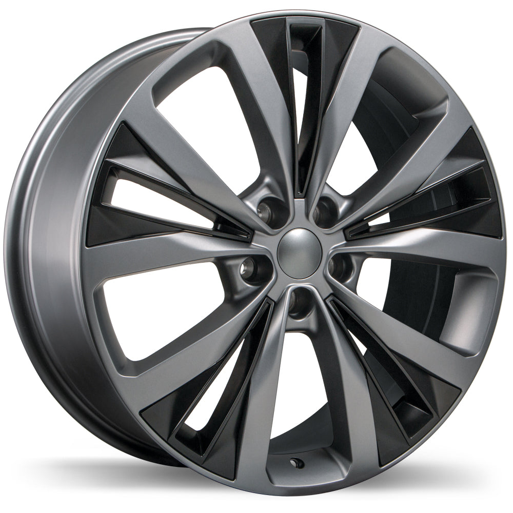 Replika R201 - 20X8.5 | 5X108 | 63.4 | +45 Matte Gunmetal with Matte Black Inserts