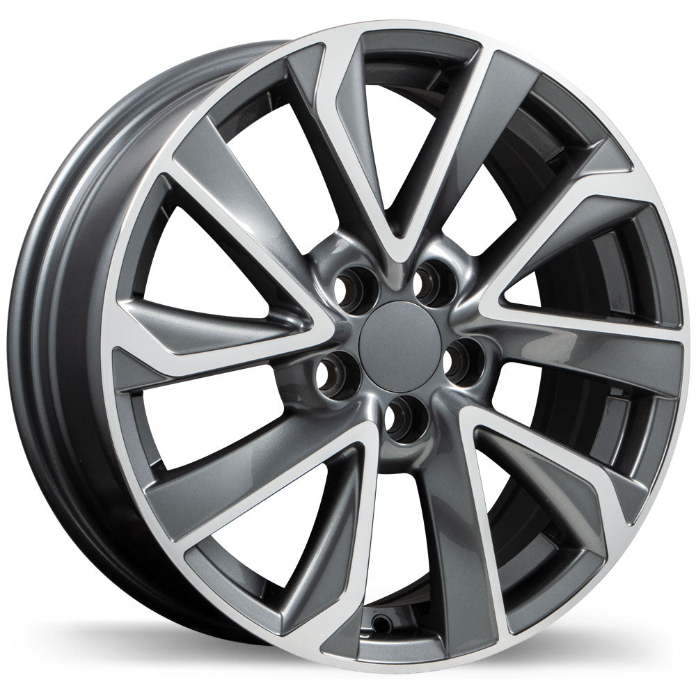 Replika R240 - 16X6.5 | 5X100 | 54.1 | +39 Gloss Gunmetal with Machined Face