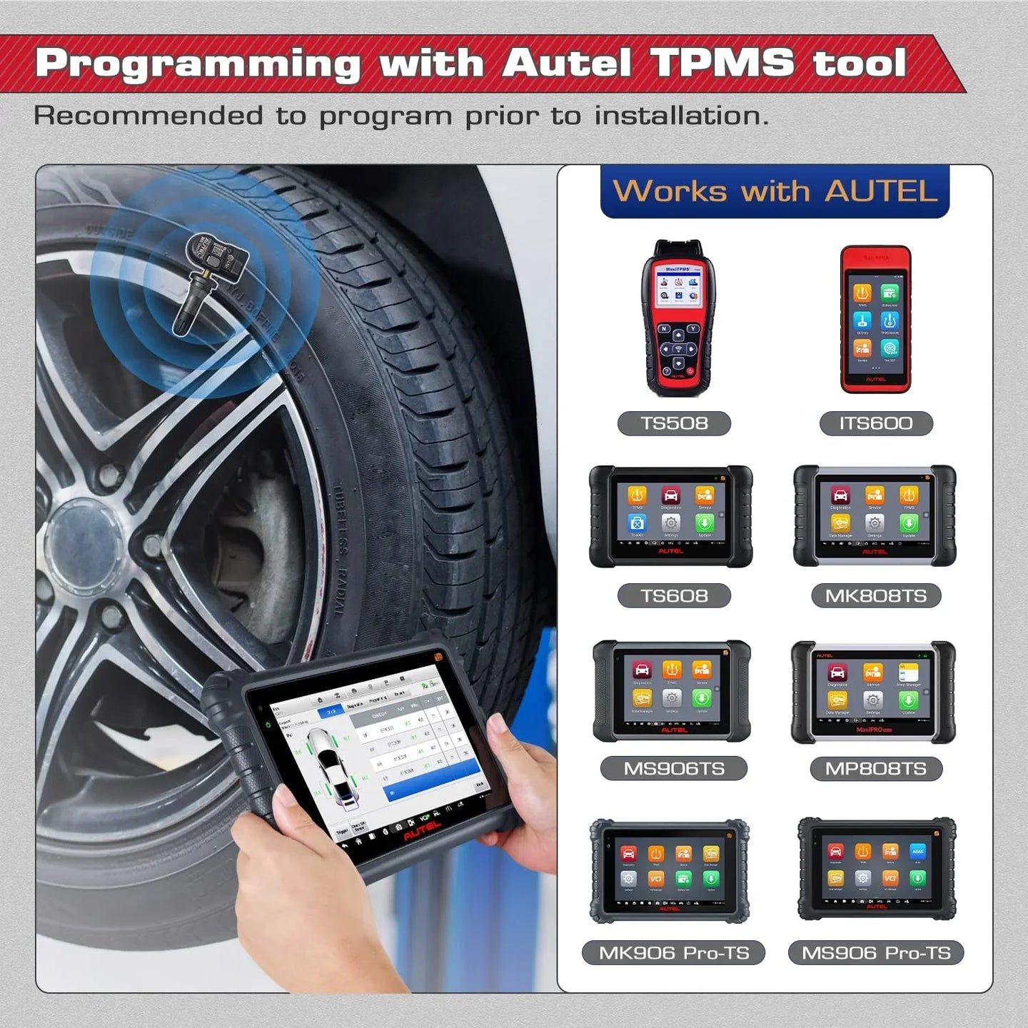 AUTEL UNIVERSAL 2 IN 1 TPMS SENSOR 315/433MHZ WITH RUBBER VALVE - Axon Distribution
