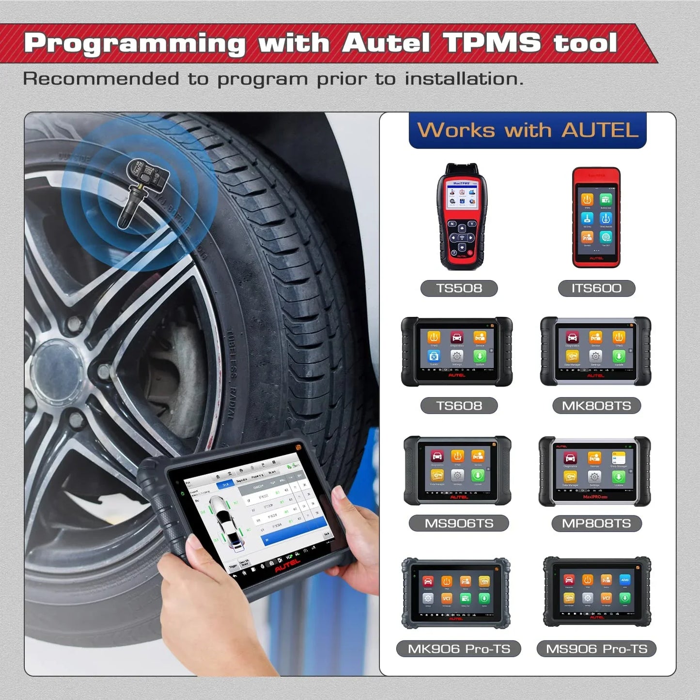 AUTEL UNIVERSAL 2 IN 1 TPMS SENSOR 315/433MHZ WITH RUBBER VALVE - Axon Distribution