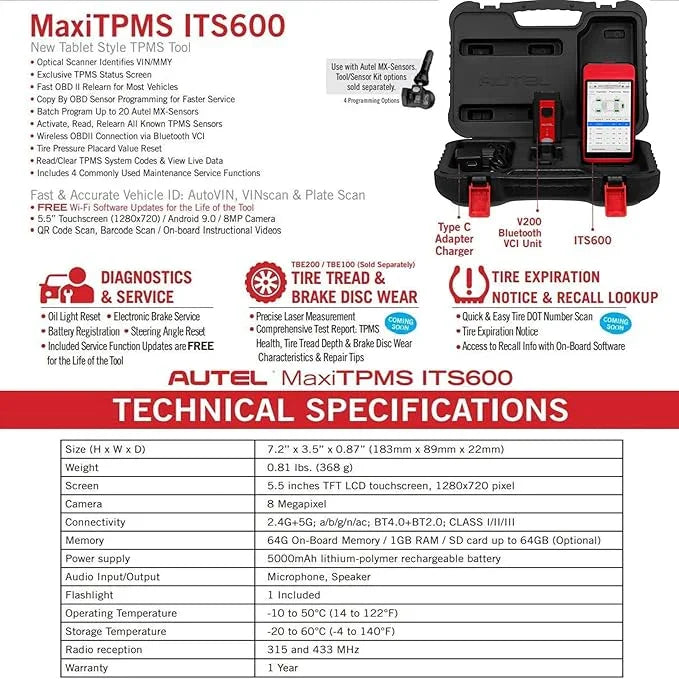 AUTEL ITS600 TPMS Service Tool (Standard Version) - Axon Distribution