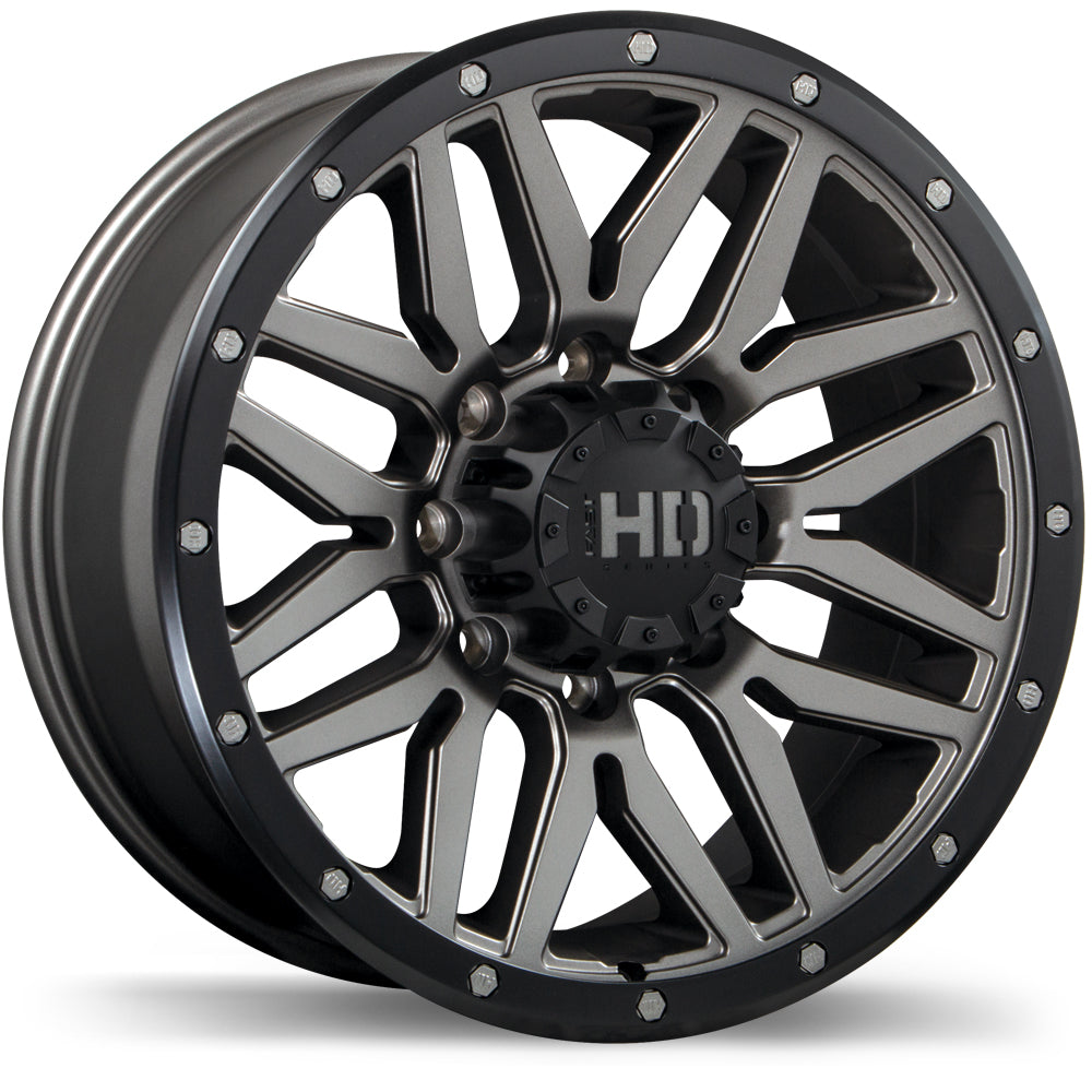Fast HD Menace - 17X8.0 | 8X165.1 | 121.1 | +15 Satin Gunmetal with Black Trim