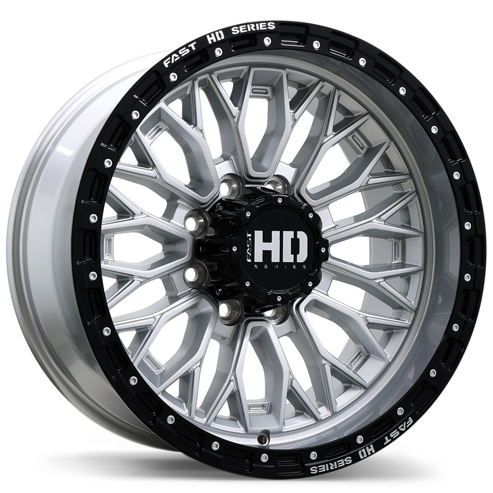 Fast HD Muramasa - 20X10.0 | 8X165.1 | 121.1 | +0 Gloss Silver with Black Lip