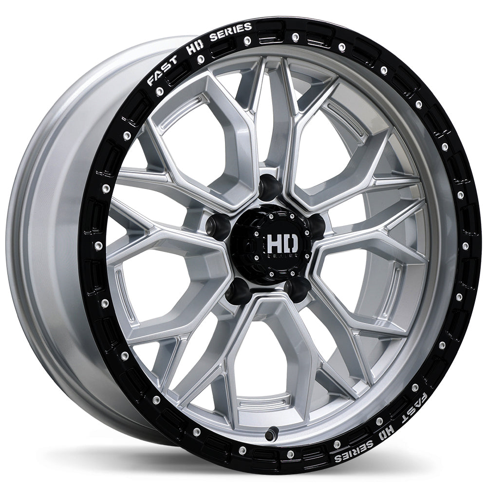 Fast HD Muramasa - 20X9.0 | 5X139.7 | 77.8 | +0 Gloss Silver with Black Lip