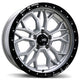 Fast HD Muramasa - 20X9.0 | 5X127 | 71.5 | +0 Gloss Silver with Black Lip