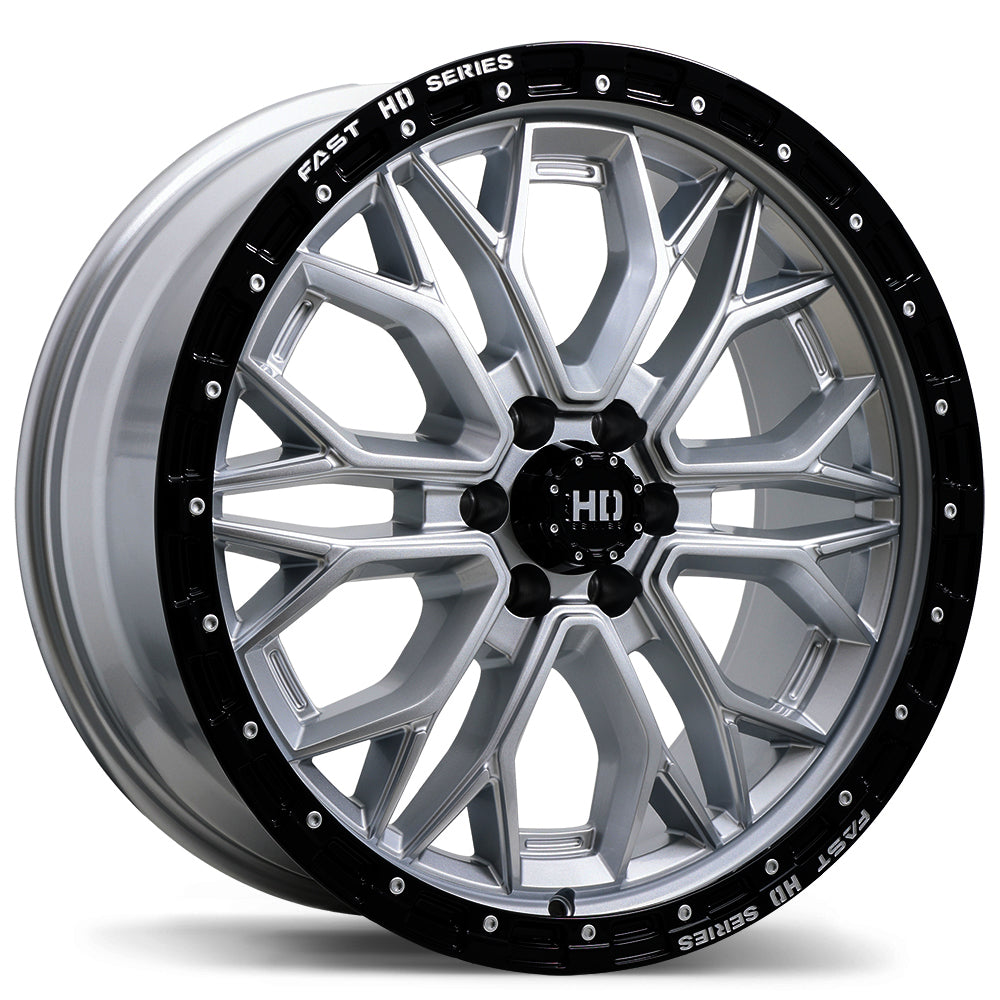 Fast HD Muramasa - 20X9.0 | 6X114.3 | 66.1 | +30 Gloss Silver with Black Lip
