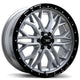 Fast HD Muramasa - 20X9.0 | 6X114.3 | 66.1 | +30 Gloss Silver with Black Lip