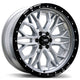 Fast HD Muramasa - 20X9.0 | 6X114.3 | 66.1 | +0 Gloss Silver with Black Lip