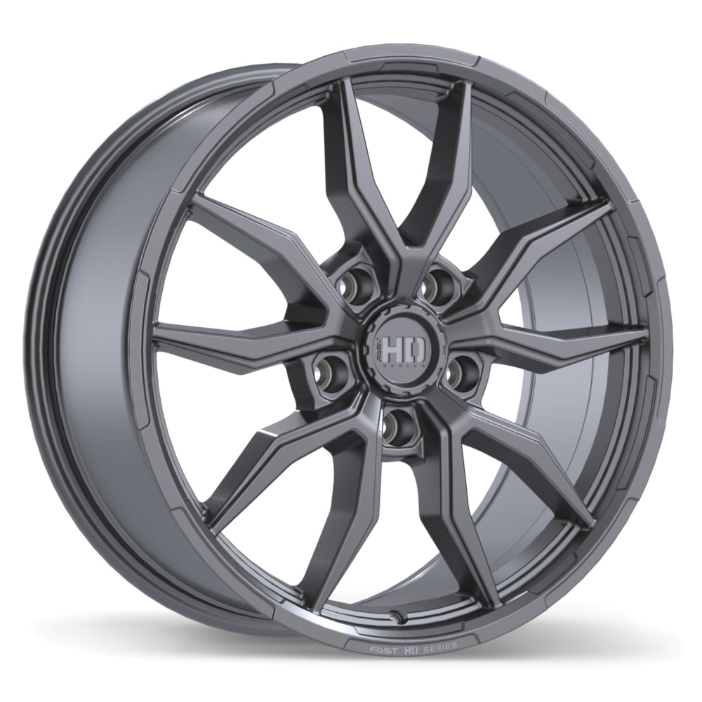 Fast HD Grit - 20X9.0 | 5X127 | 71.5 | +45 Satin Gunmetal with Milling