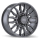 Fast HD Grit - 20X8.5 | 8X180 | 124.4 | +47 Satin Gunmetal with Milling