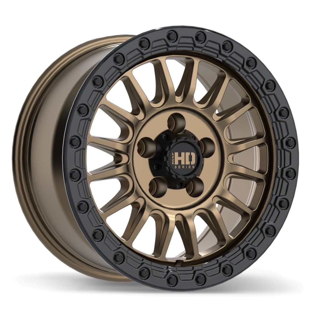 Fast HD Surge - 17X8.5 | 5X127 | 71.5 | +24 Satin Bronze with Gloss Black Lip