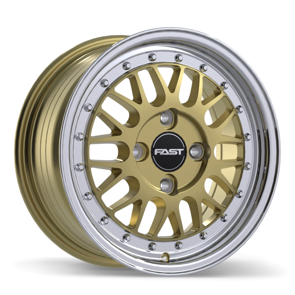 Fast Wheels FR01 - 15X7.0 | 4X110 | 72.6 | +40 Gloss Gold with Machined Lip
