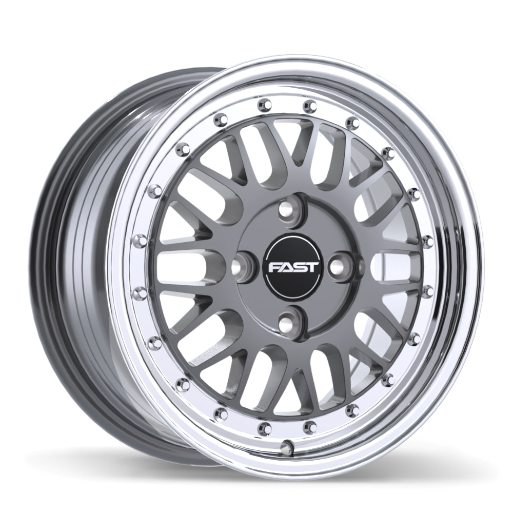Fast Wheels FR01 - 15X7.0 | 4X114.3 | 72.6 | +25 Gloss Gunmetal with Machined Lip