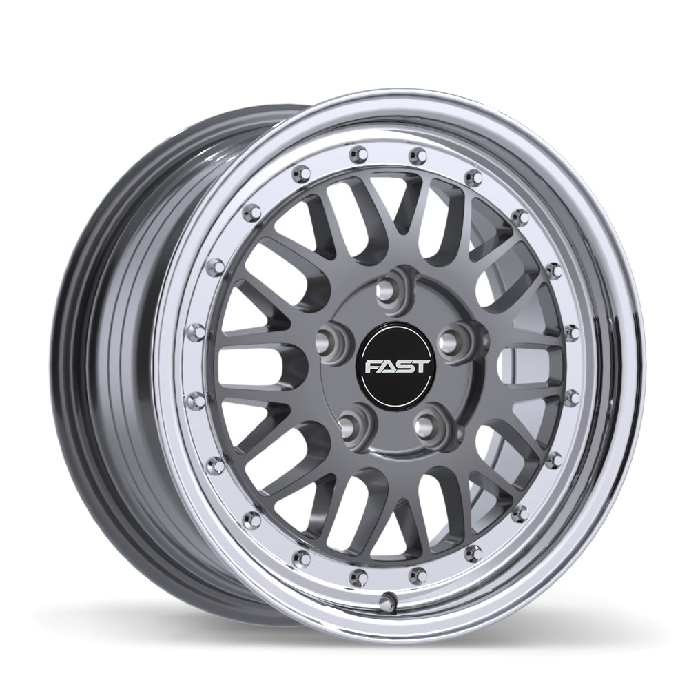 Fast Wheels FR01 - 15X7.0 | 5X115 | 72.6 | +25 Gloss Gunmetal with Machined Lip