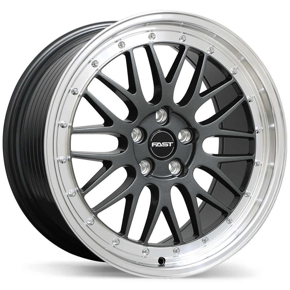 Fast Wheels FR01 - 19X8.5 | 5X114.3 | 72.6 | +35 Gloss Gunmetal with Machined Lip