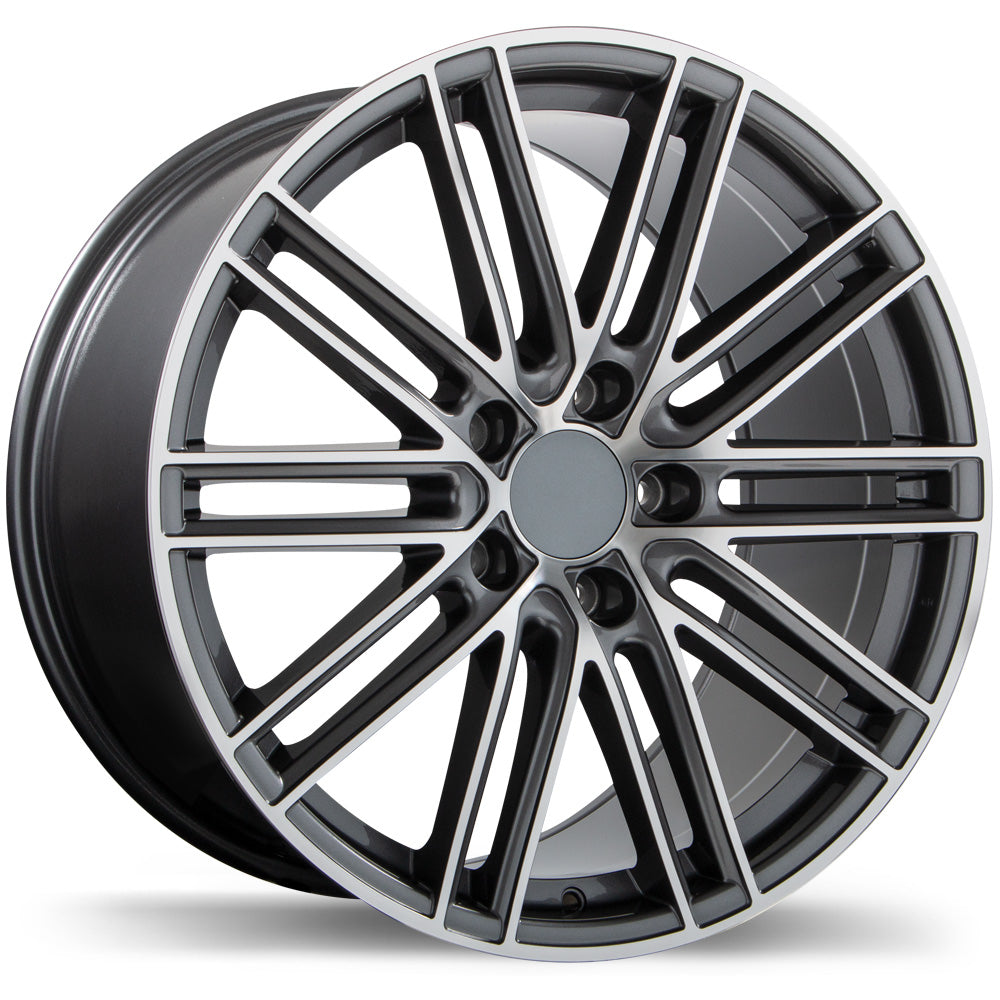 Replika R206 - 20X8.5 | 5X130 | 71.6 | +50 Gloss Gunmetal with Machined Face